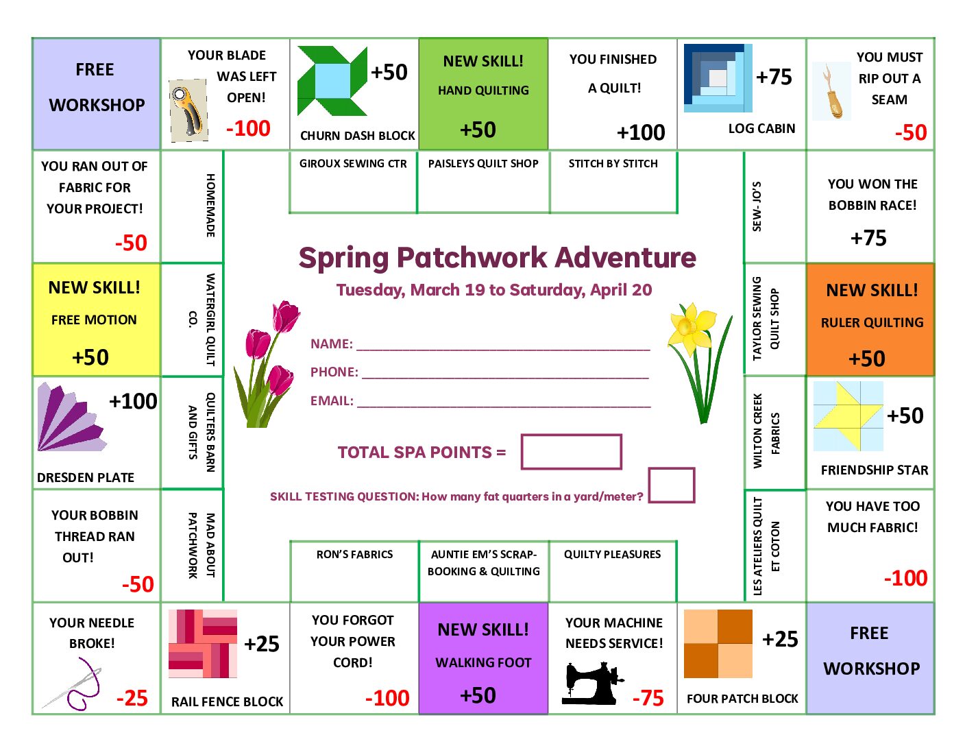 Spring Patchwork Adventure Shop Hop